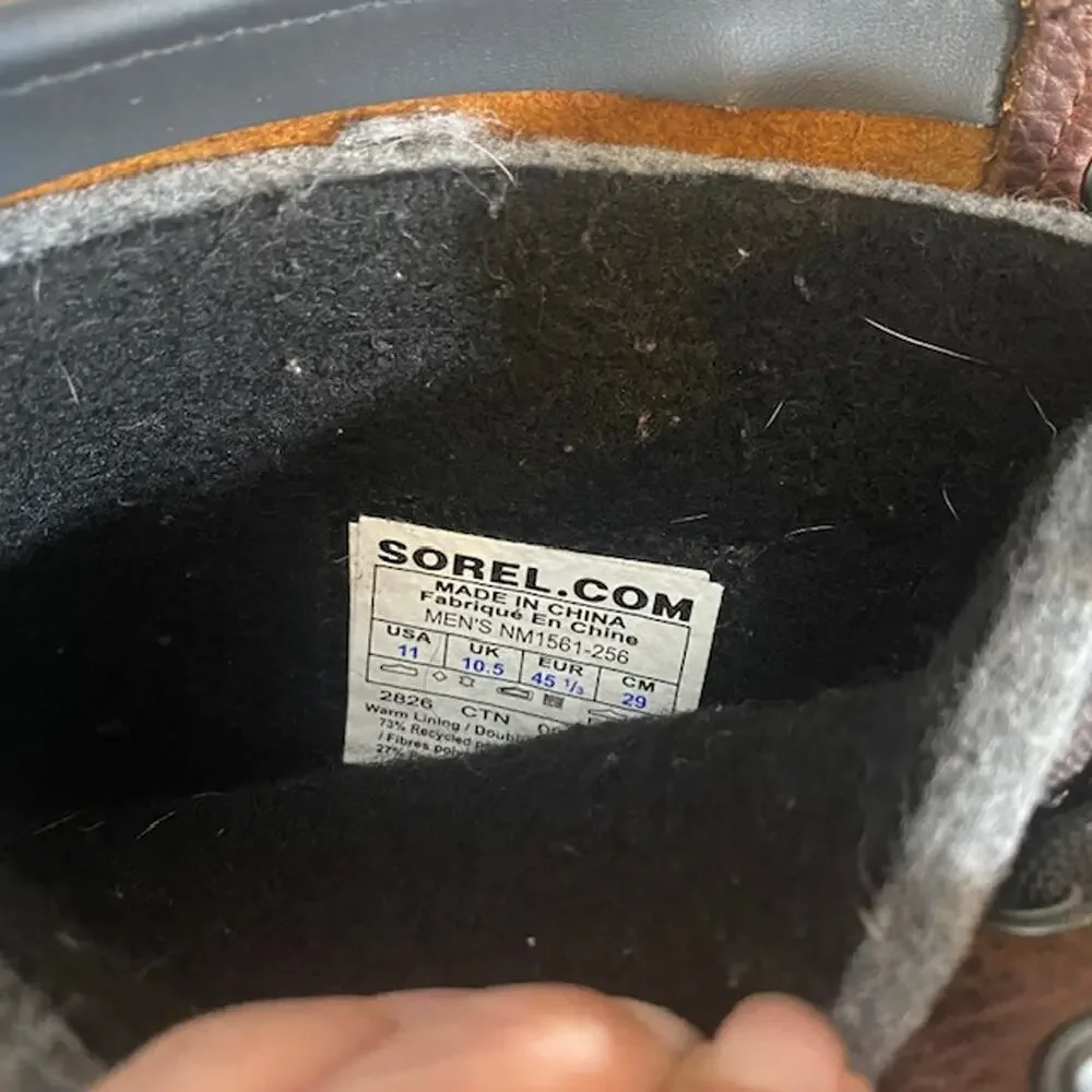 Sorel Brown Leather Waterproof Lace Up Winter Snow Boots Men Sz 11